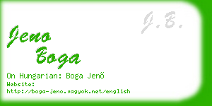 jeno boga business card